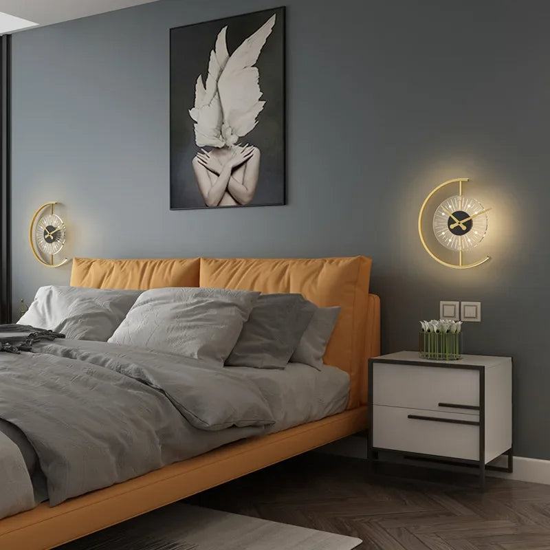 Moderne LED-Wandlampe in stilvoller Uhr-Form