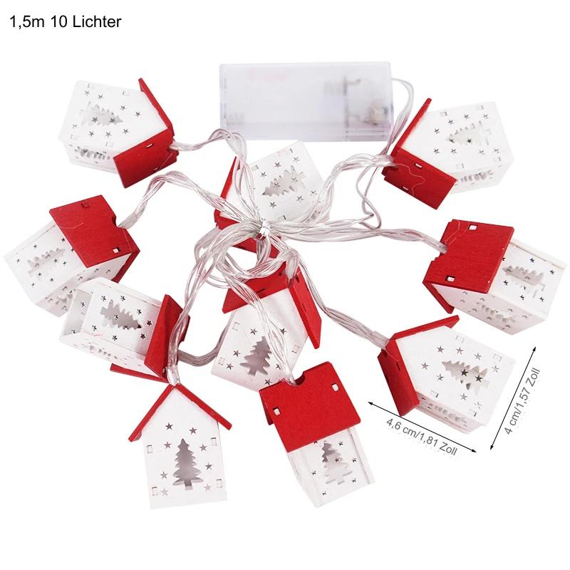 Weihnachtliches Holzhaus LED-Lichterkette