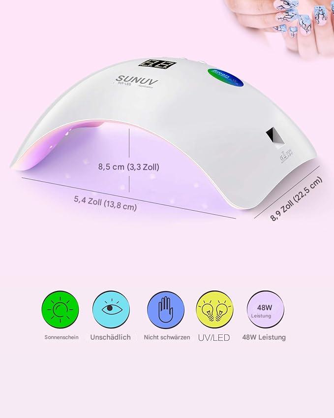 LED Nagellampe für Gelnägel – Professioneller Nageltrockner mit Infrarotsensor und LCD-Display
