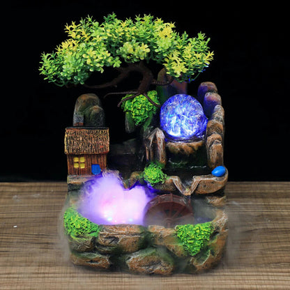 Zimmerbrunnen mit Nebelfunktion und LED-Kugel