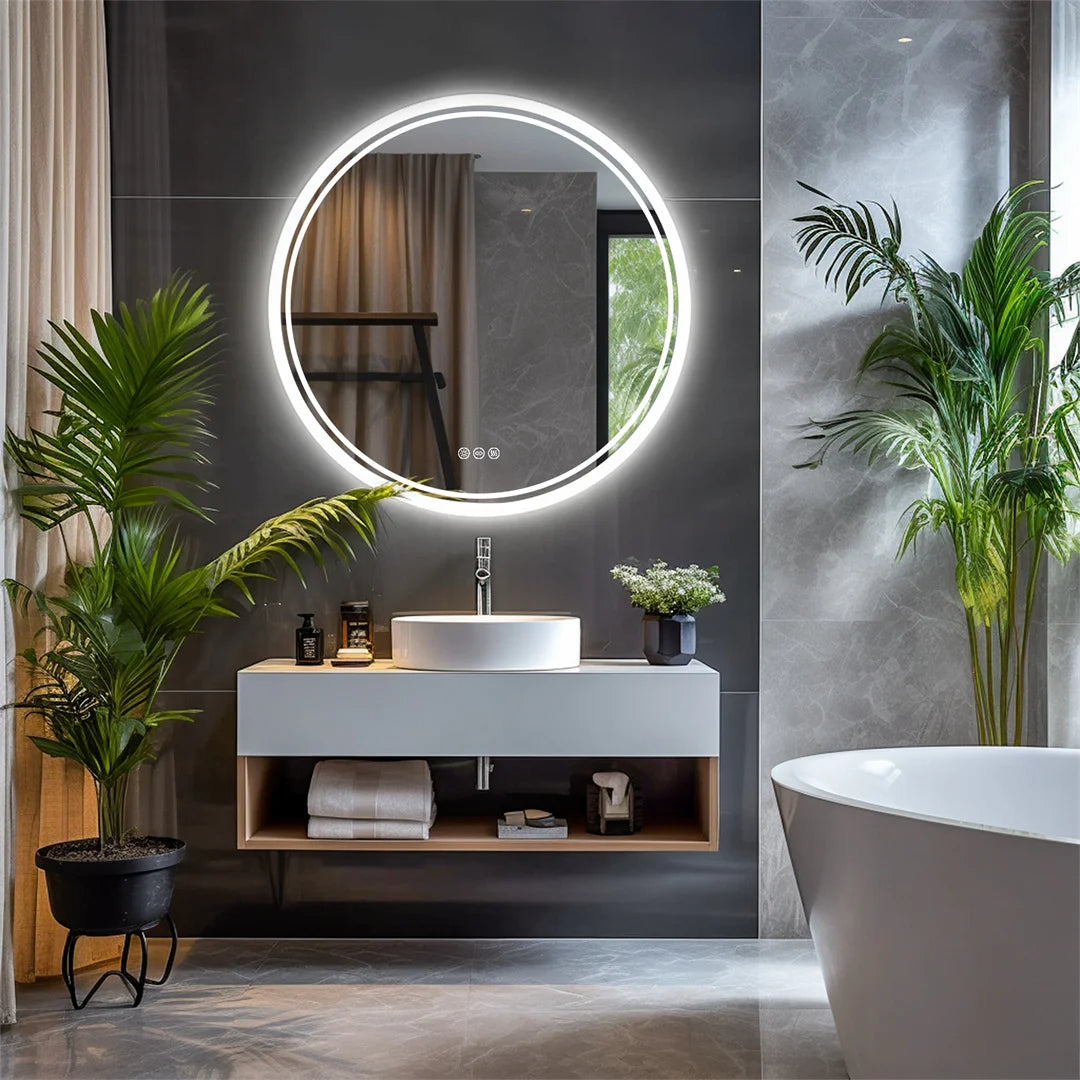 Badezimmerspiegel mit LED-Beleuchtung und Touchfunktion