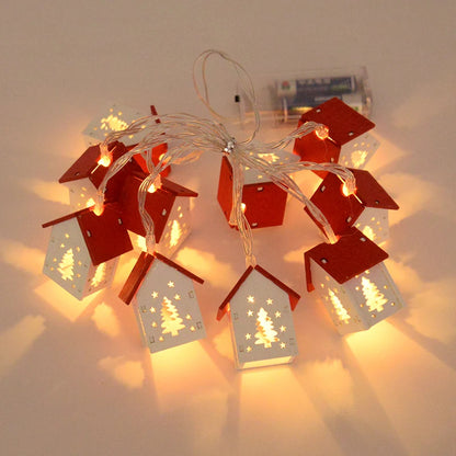 Weihnachtliches Holzhaus LED-Lichterkette