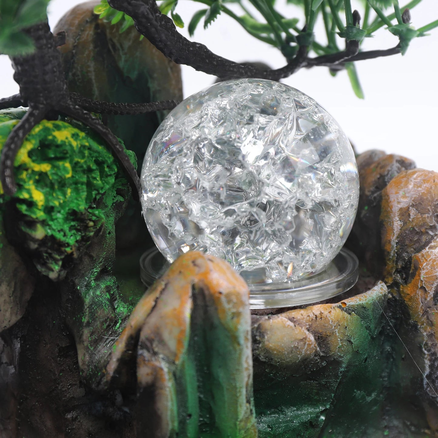 Zimmerbrunnen mit Nebelfunktion und LED-Kugel