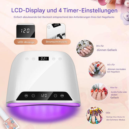 Nageltrockner für beide Hände und Füße mit Infrarotsensor und LCD-Display