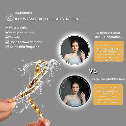 Badezimmerspiegel mit LED-Beleuchtung und Touchfunktion