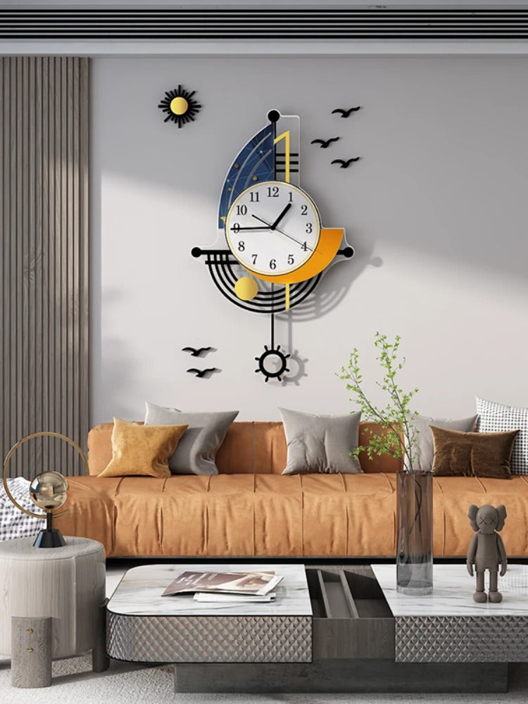 Wanduhr im Segelboot Design Mein Shop
