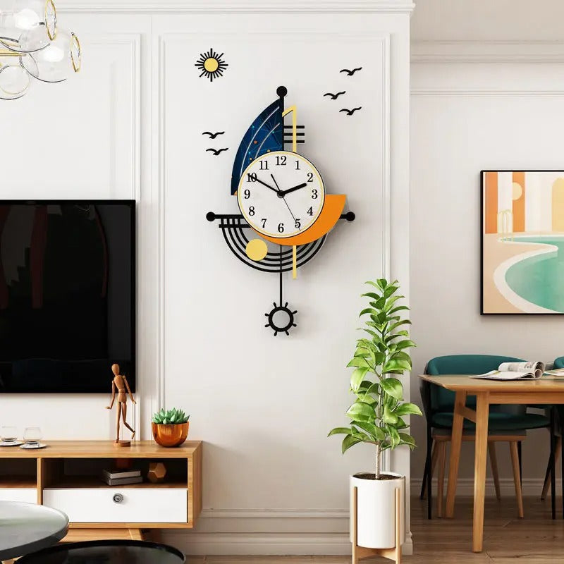 Wanduhr im Segelboot Design Mein Shop