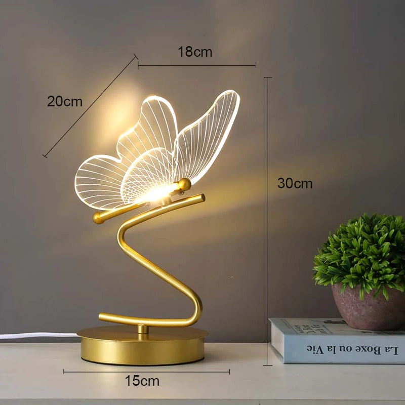 Elegante Schmetterlings LED-Tischlampe